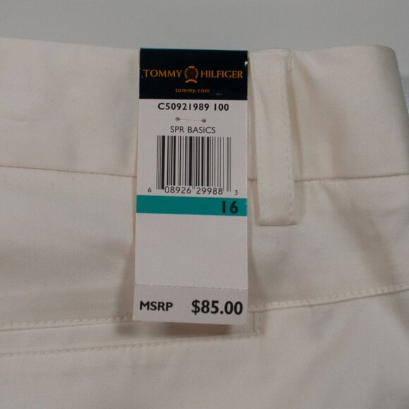 NEW Y2K Tommy Hilfiger Capri Pants Womens 16 Ivory Corrie Fit Stretch PP16X - Picture 4 of 6